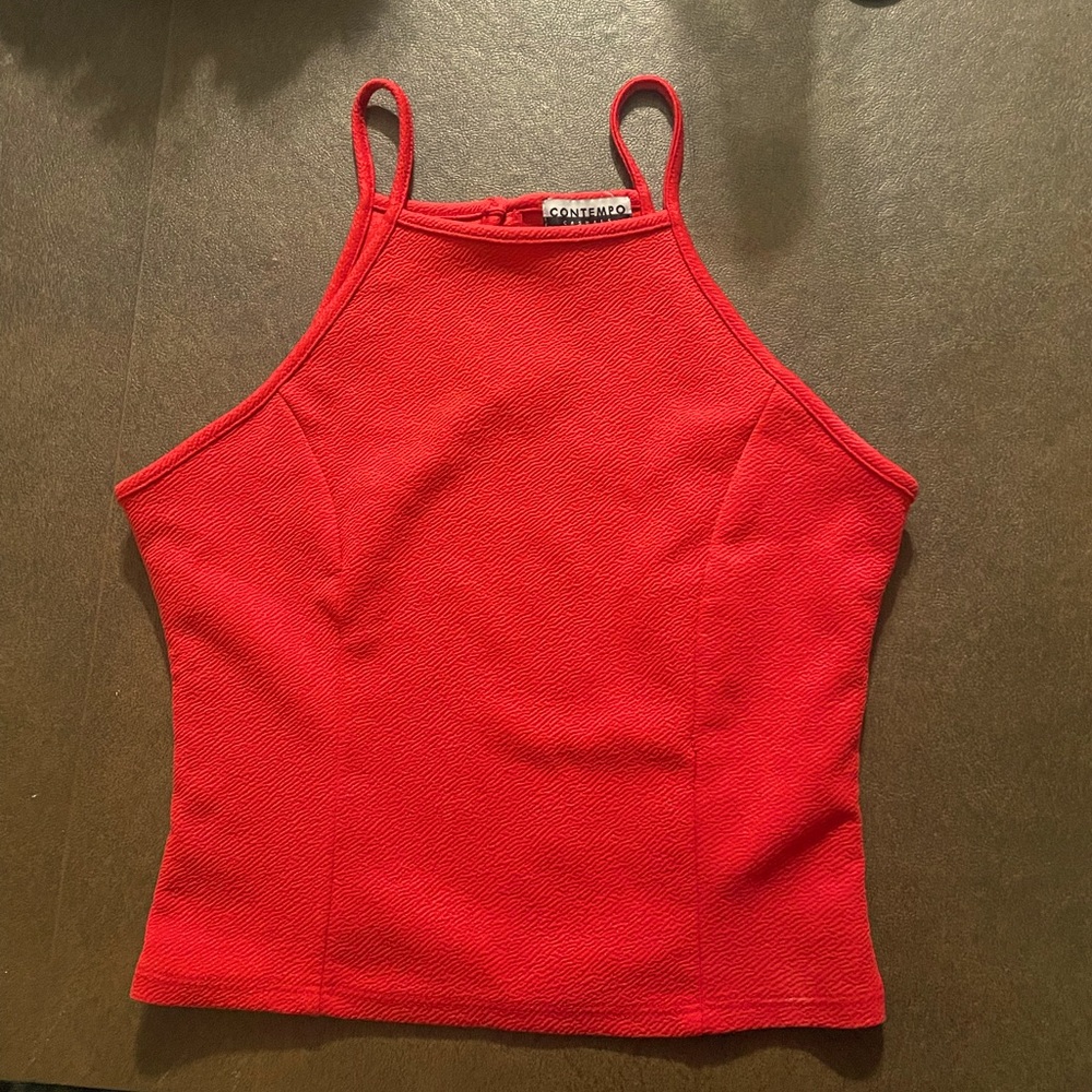 Red halter top